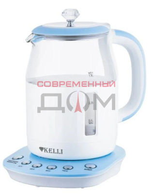 Чайник Kelli KL-1373 бело-голубой